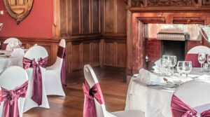 Inglewood House wood panelled dining space